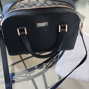 kate spade Black Saffiano Crossbody Dome Satchel
